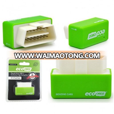 Green EcoOBD2 Economy Chip Tuning Box OBD Car Fuel Saver Eco OBD2 for Benzine Cars